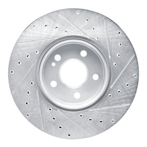 Mercedes-Benz A220 Brake Rotor (1) - Front Left - R1 Concepts - Drilled & Slotted - Silver - `19-`26